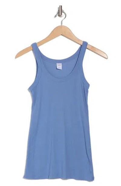 Melrose And Market Rib Scoop Neck Tank In Blue Beyond