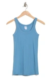 Melrose And Market Rib Scoop Neck Tank In Blue Provincial