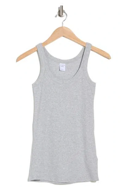 Melrose And Market Rib Scoop Neck Tank In Grey Heather