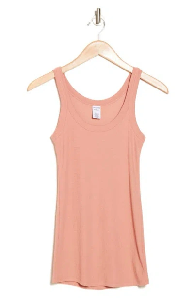 Melrose And Market Rib Scoop Neck Tank In Pink Dawn