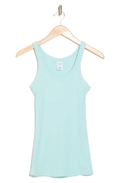 Melrose And Market Rib Scoop Neck Tank In Teal Turquoise