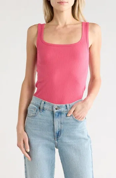Melrose And Market Rib Tank Top In Pink