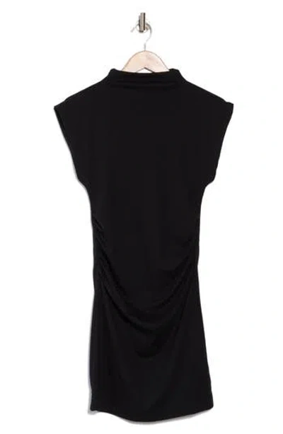 Melrose And Market Ruched Knit Minidress In Black