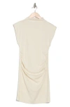 Melrose And Market Ruched Knit Minidress In Ivory Dove