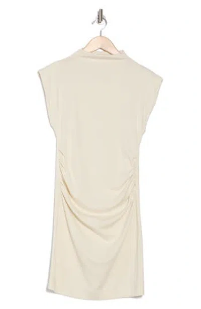Melrose And Market Ruched Knit Minidress In Ivory Dove