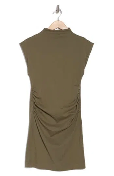 Melrose And Market Ruched Knit Minidress In Olive Kalamata
