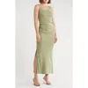 Melrose And Market Ruched Side Maxi Tank Dress In Brown