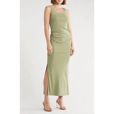 Melrose And Market Ruched Side Maxi Tank Dress In Brown