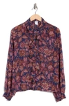 Melrose And Market Ruffle Chiffon Button-up Shirt In Multi