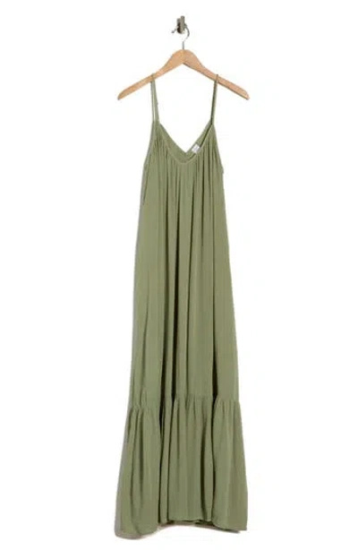 Melrose And Market Ruffle Hem Gauze Maxi Slipdress In Animal Print