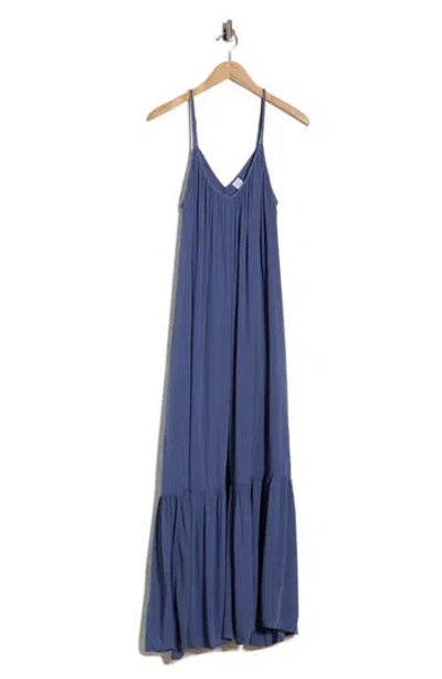 Melrose And Market Ruffle Hem Gauze Maxi Slipdress In Blue