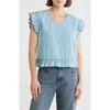 Melrose And Market Ruffle Sleeve V-neck Top