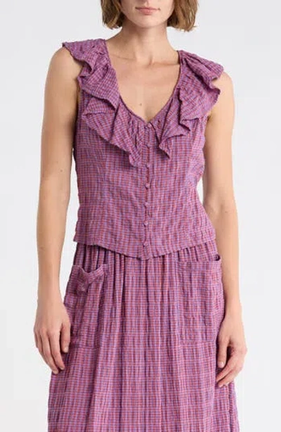 Melrose And Market Ruffle V-neck Sleeveless Top In Pink