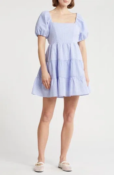 Melrose And Market Seersucker Puff Sleeve Minidress