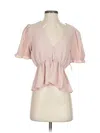Melrose And Market Short Sleeve Blouse In Pink