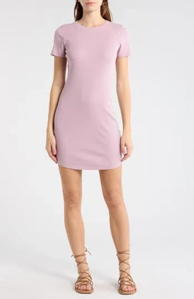 Melrose And Market Short Sleeve Crewneck Mini Dress In Pink