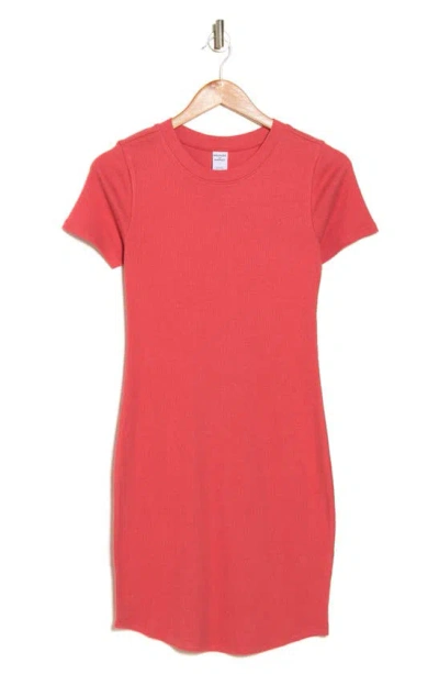 Melrose And Market Short Sleeve Crewneck Mini Dress In Pink