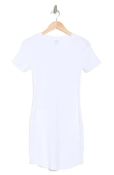 Melrose And Market Short Sleeve Crewneck Mini Dress In White