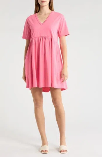 Melrose And Market Short Sleeve Knit Swing Dress In Yellow