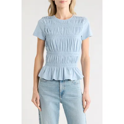 Melrose And Market Short Sleeve Smocked T-shirt In Blue