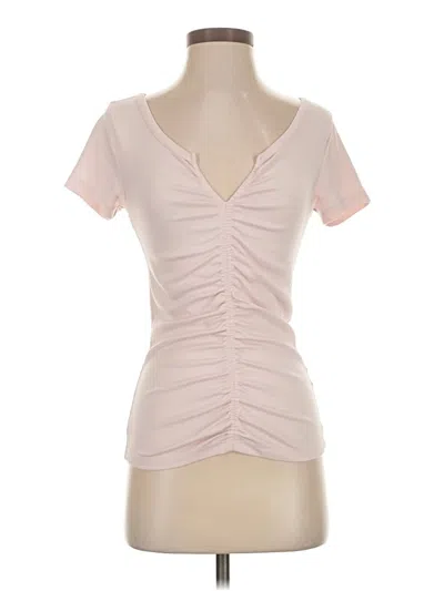 Pre-owned Melrose And Market Short Sleeve Top Pink Sweetheart Neckline Tops