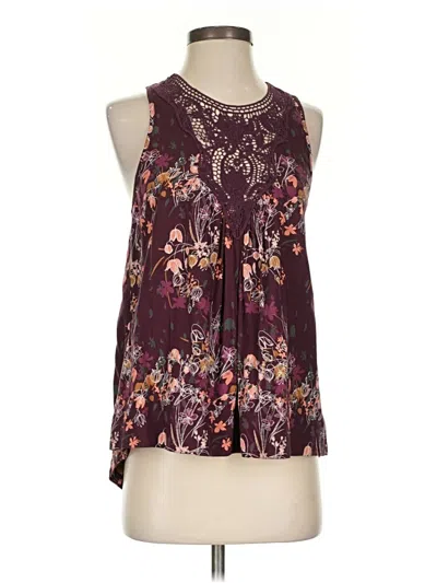 Pre-owned Melrose And Market Sleeveless Blouse In Burgundy