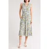 Melrose And Market Sleeveless Ruffle Neck Dress In Multi