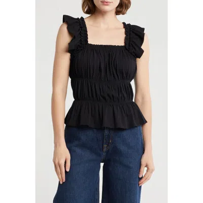 Melrose And Market Smocked Cotton Tank Top