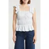 Melrose And Market Smocked Cotton Tank Top