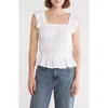 Melrose And Market Smocked Cotton Tank Top