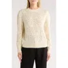 Melrose And Market Sparklke Pointelle Stitch Sweater In White
