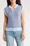 Melrose And Market Split Neck Sleeveless Sweater