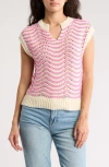 Melrose And Market Split Neck Sleeveless Sweater