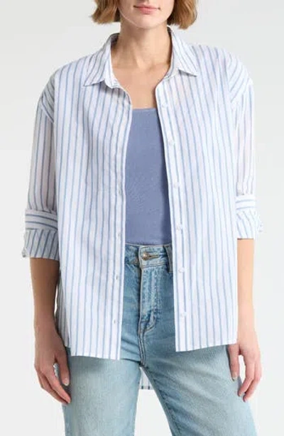 Melrose And Market Stripe Button-up Shirt In Multi