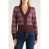Melrose And Market Stripe Cardigan In Purple