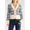 Melrose And Market Stripe Cardigan In Blue