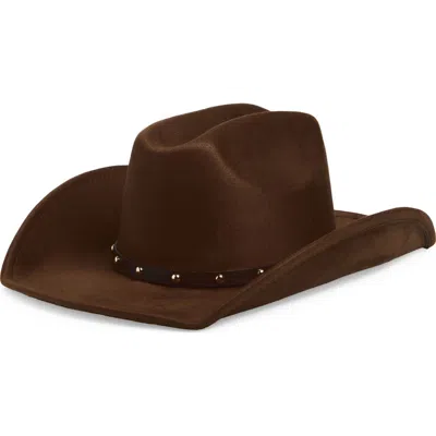 Melrose And Market Studded Trim Cowboy Hat In Brown