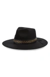Melrose And Market Studded Western Panama Hat In Black