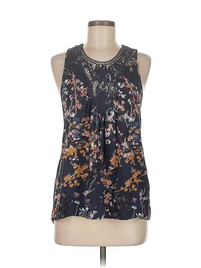 Pre-owned Melrose And Market Tank Top Blue Halter Neckline Tops