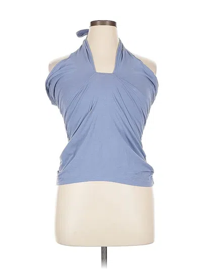 Pre-owned Melrose And Market Tank Top Blue Halter Neckline Tops