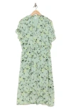 Melrose And Market Tiered Midi Dress In Green Celadon Prim Bloom