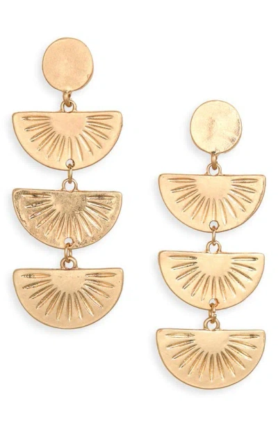 Melrose And Market Triple Crescent Drop Earrings In Gold