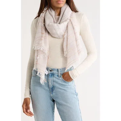 Melrose And Market Two-tone Stripe Textured Scarf In Neutral