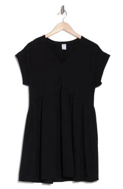 Melrose And Market V-neck Short Sleeve Minidress In Black