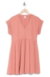 Melrose And Market V-neck Short Sleeve Minidress In Pink Desert