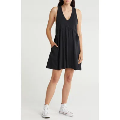 Melrose And Market V-neck Tank Dress In Black Jet