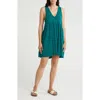 Melrose And Market V-neck Tank Dress In Green Berry