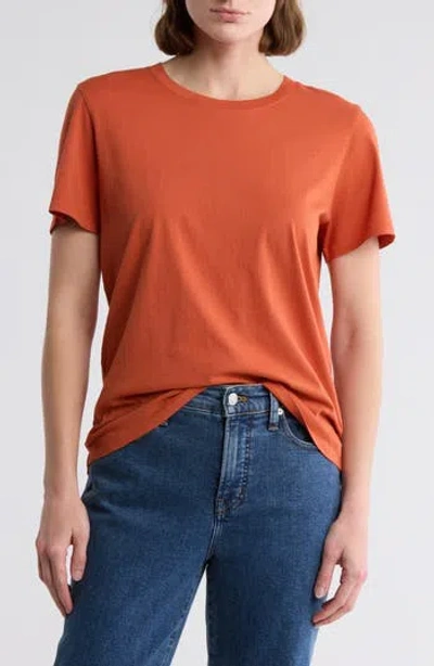 Melrose And Market Washed Cotton Crewneck T-shirt In Blue