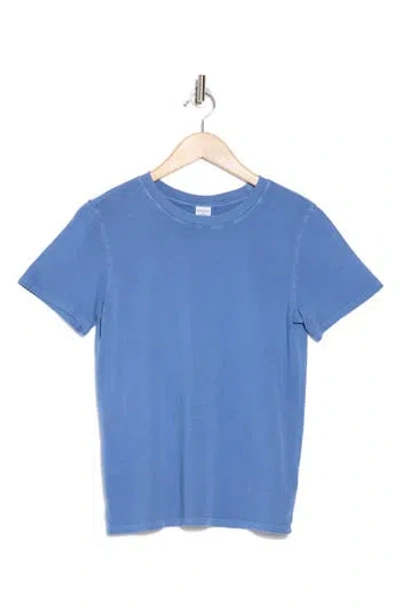 Melrose And Market Washed Cotton Crewneck T-shirt In Blue Beyond