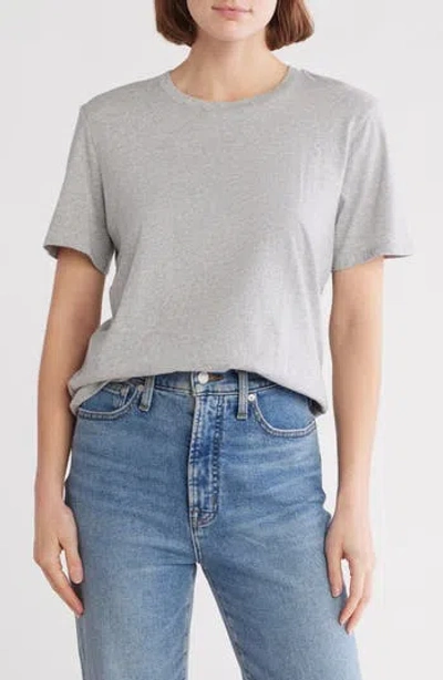 Melrose And Market Washed Cotton Crewneck T-shirt In Grey Heather
